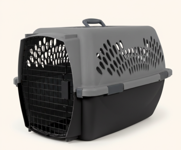 Pet Porter Classic Kennel Gris & Negro – 10 lb